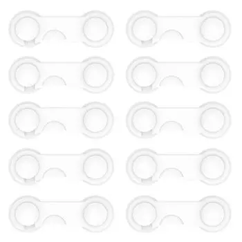 10Pcs Baby Safety Plastic Lock Catch Children Protection Refrigerator Latch Lock Clasp for Cabinet, White