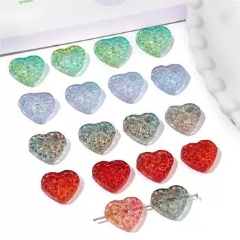 10 шт./пакет 16x14 мм Стеклянные бусины в форме банта для любви DIY Браслет Ожерелье Серьги Ювелирные изделия Аксессуары 16x14mm 10pcs/bag