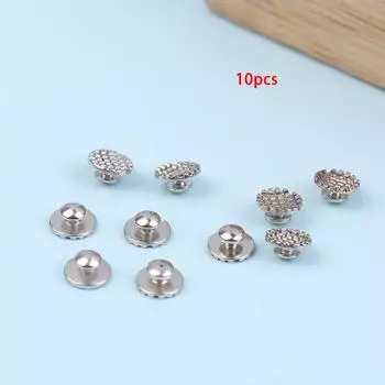 10Pcs/Bag Dental Orthodontic Lingual Button Bonded Eyelet Traction Hook Bondable Metal Mesh Base Bond Bonding Tongue Side Buckle 1