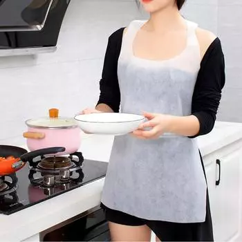 10Pcs/Bag Waterproof Apron Household Tools Disposable Apron Cooking Supplies Anti-fouling Portable Cleaning Oil-proof Non-Woven 10PCS