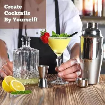 Набор из 10 инструментов для бармена, шейкер из нержавеющей стали, набор для смешивания напитков, миксер для смешивания B