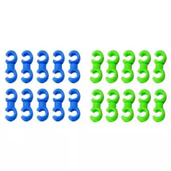 # 10pcs Bicycle Brake Gear Cable S Style Clips Hose Guide Line Hook (Blue)