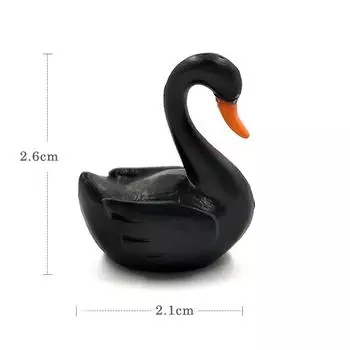 10pcs Black White Swan Figurine Cartoon Ducks Animal Statue Ornaments Home Decor Miniature Fairy Garden Decoration Accessories