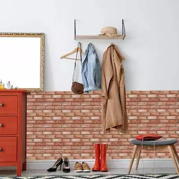 10Pcs Brick Pattern Wall Stickers Self Adhesive 3D Wall Panels Peel and Stick Wallpaper for Home Bedroom Living Room Decoration