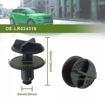 10Pcs Car Clip Panel Cap Nylon Threaded Nails For Range Rover Land Rover Battery Cover Cowl Panel Clip 9mm Hole LR024316