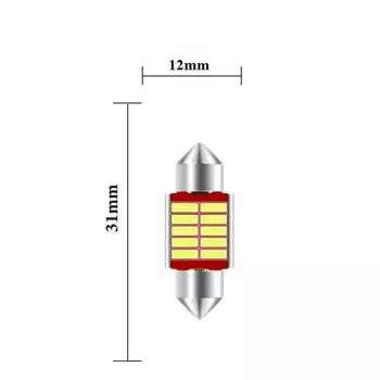 10pcs Car LED Reading Bulb 31mm 36mm 39mm 41mm C5W C10W Super Bright 4014 SMD Canbus Error Free Auto Interior Doom Lamp 31mm-12smd,1pc