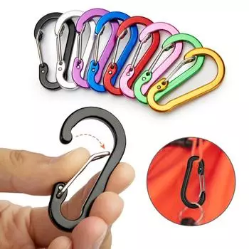10PCS Carabiner Clip Set Tourist Small Hooks Outdoor Fishing Camping Cycling Hiking Multi Tool Keychain Buckle Karabiners 1PCS красный
