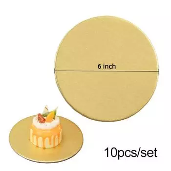 10pcs Cardboard Round Cake Board 6/8/10 Inch Dessert Tray Durable Cupcake Base Baking Cakes 6 inch