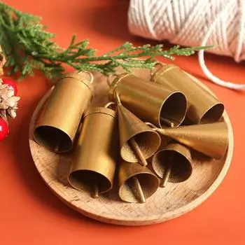 10pcs Christmas Decoration Jingle Bells for Festival Party Making Wind Chimes Decorations Craft Cow Bells Wall Hanging Bells 10pcs