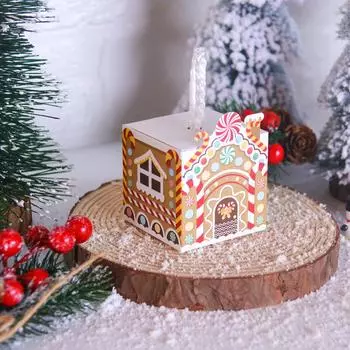 10pcs Christmas Gift candy Packing Box Xmas Tree Santa Claus Snowman Paper treat Cookie Boxes bag Navidad New Year 2025 kid gift as photo