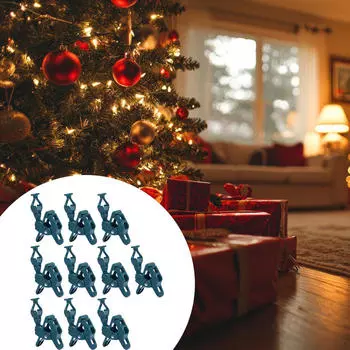 10Pcs Christmas Lights Spring Clips Weatherproof E12, E17 Reusable Easy Installation Quick