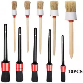 10PCS Cleaning Brush Car Detailing Brush Set PP Line Car Round Head Tool Brush Car Detailing