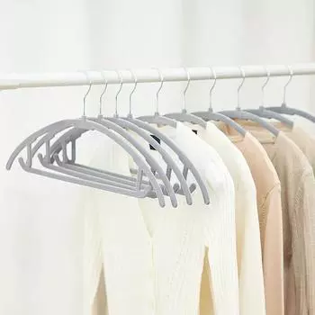 10 шт. вешалок для одежды, пластиковые нескользящие бесшовные вешалки, не оставляющие следов, полукруглые вешалки для одежды, сушилки, ветрозащитные стойки для одежды светло-серый