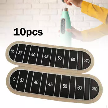 10Pcs Coffee Cup Thermometer Stickers Temperature Strips Tag for Metal Milk Jugs