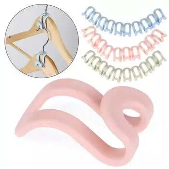 10PCS Creative Mini Clothes Hanger Home Easy Antislip Hook Closet Organizer Storage Rack Holder Hook Household Accessories 4.5x2.4cm синий