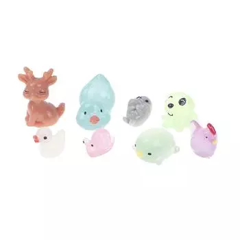 10Pcs Cute Cartoon Mini Simulation Animals Blind Bag Tide Play Blind Box Ornaments Diy Resin Micro Landscape Accessories