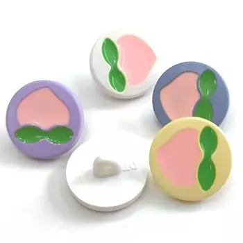 10 шт. милых розовых персиковых пуговиц 15 мм, круглые пластиковые/акриловые пуговицы на ножке, детские пуговицы для одежды 15mm