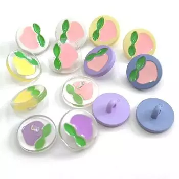 10pcs Cute Pink Peach Buttons 15mm Round Plastic/Acrylic Shank Buttons Children s Clothing Buttons 15mm