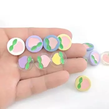10 шт. милых розовых персиковых пуговиц 15 мм, круглые пластиковые/акриловые пуговицы на ножке, детские пуговицы для одежды 15mm