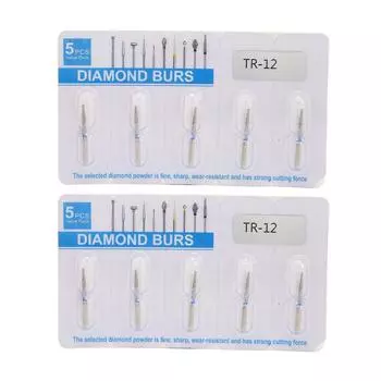 10PCS Dental Polishing Burs Teeth Care High Speed Incisive Stainless Steel Dental Burs for