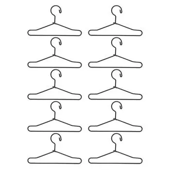 10 шт. вешалки для одежды для кукол металлические миниатюрные мини милые мультяшные аксессуары для декора шкафа черные 150mm