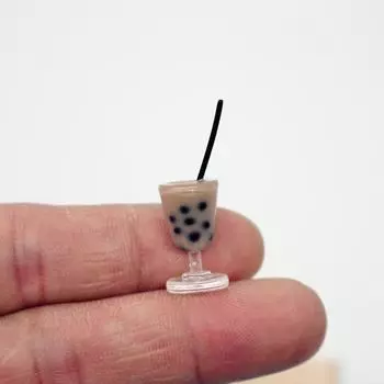 10Pcs Dollhouse Mini Pearl Milk Tea Drink Straw Cup Dollhouse Simulation Miniature Food Model Home Decor Mini Food Toy Model