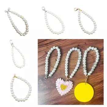 10 шт. Элегантный кулон-брелок с имитацией жемчуга, бисерный шарм для телефона, модный аксессуар для мобильных телефонов и брелоков 1