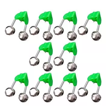 10Pcs Fishing Bite Alarm Clip Bite Alert Fishing Rod Bell Fishing Rod Clips With Double Alert Bells Fishing Tackle A