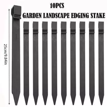 10Pcs Garden Lawn Mower Peg Boundary Nail Plastic Lawn Edging Stake Landscape Edging Spike Garden Netting Ground Stakes Durable