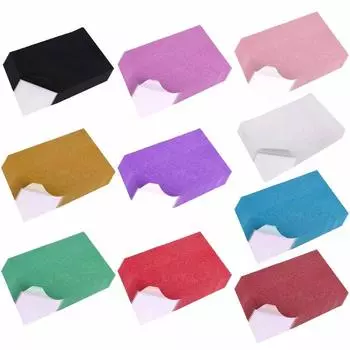 10pcs Glitter Powder Paper Self Adhesive Stickers Handmade Paper Crafts for DIY бордовый