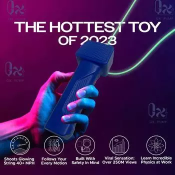 10PCS Glow-in-the-dark Rope Launcher Handheld Can Adjust The Speed of The Rope Propulsion Novelty Stress Relieving Toys