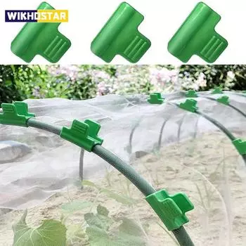 10Pcs Greenhouse Film Clamps Garden Tarpaulin Netting Tunnel Hoop Pipe Clamp Shed Row Cover Shading Frame Support Planting Tools 10pcs 8mm