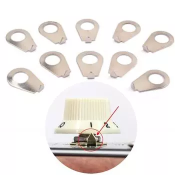 10Pcs Guitar Knobs Pointer Plates 3/8 Size Pointer Indicator Washers For Gibson LP Electric Guitars Accessories Part серебряный