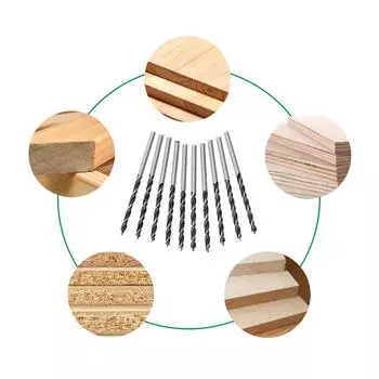 10 шт., спиральное сверло для деревообработки из высокоуглеродистой стали, сверла по дереву с центральной точкой диаметром 3 мм для деревообработки