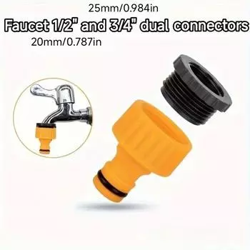10pcs Hose Faucet Quick Connector 3/4 & 1/2 Inch Graden Hose Water Tap Threaded Connector Faucet Adapter For Garden Irrigation 1/2