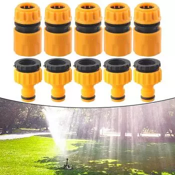 10pcs Hose Faucet Quick Connector 3/4 & 1/2 Inch Graden Hose Water Tap Threaded Connector Faucet Adapter For Garden Irrigation 1/2