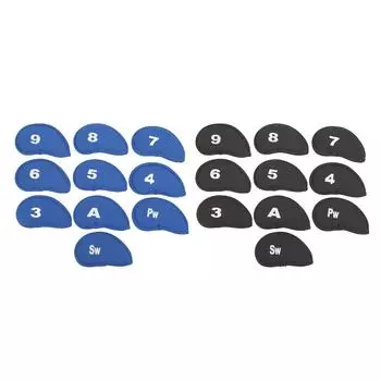 10Pcs Iron Covers Set Clear Numbers Soft Protective Cover for Exercise Blue