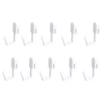 10Pcs J Shape Peg Board Hook Black/White/Grey Storage Rack Multifunctional Hole Board Hook for Home