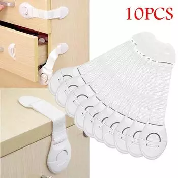 10pcs Kids Safety Door Lock Child Safety Cabinet Lock Baby Proof Security Protector Drawer Door Cabinet Lock Plastic Protection