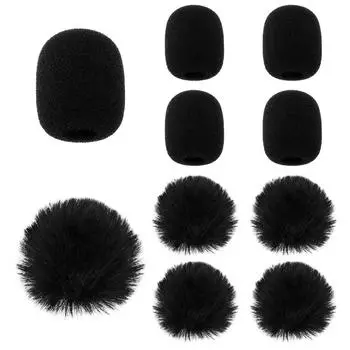 10pcs Lavalier Mic Furry Muffs Foam Windscreens Mini Microphone Universal Fit Wind Noise Reduction Accessory Kit