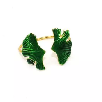 10pcs/lot GGinkgo Leaf Napkin Ring Metal Plated Napkin Buckle Festive Party Table Top Napkin Ring wedding table decoration