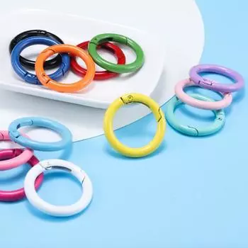 10 шт./лот металлический пружинный затвор O кольцо открывающийся круглый карабин брелок