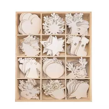 10pcs/lot Wooden Christmas Tree Hanging Ornament Pendants Christmas Decorations For Home Party New Year Navidad Natal Kids Gift