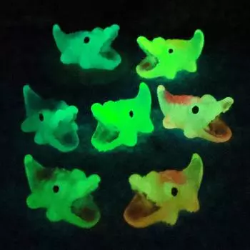 10 шт. светящийся большой рот крокодила садовый микро ландшафтный орнамент светящийся в темноте миниатюрный цветок для самостоятельного декора в горшке оранжевый