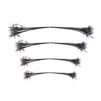 10PCS Luya Bait Line Anti-Bite Steel Steel Front Wire Leader With Swivel Fishing Accessory Lead Core Leash Gear 15cm-30cm 15cm