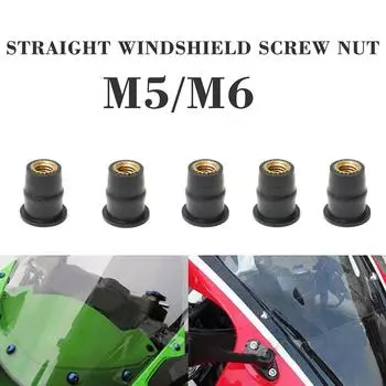 10Pcs M6 M5 Rubber Well Nut Metric Motorcycle Windscreen Well Nut Brass NUTS For Windscreens Fairings Cowl M9I5