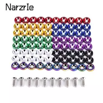 10Pcs M6X20 Car Modified Hex Fasteners Fender Washer JDM Bumper Engine Concave Screws Fender Washer License Car-styling фиолетовый