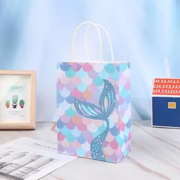 10 шт. бумажные подарочные пакеты с хвостом русалки, упаковка для конфет на вечеринку в стиле русалки