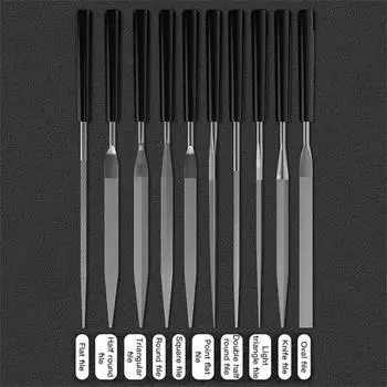 10PCS Metal Needle File Set Wood Rasp Metal Polishing Hand FileTools Steel Rasp Needl Filing for Metal Glass Stone Wood Carving