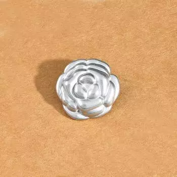 10Pcs Metal Three-Dimensional Rose Buttons Women S Clothes Jacket Exquisite Button Accessories Versatile Sweater Buttons Small 15Mm silver